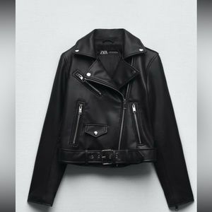 Zara faux leather biker jacket